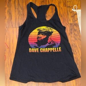Netflix Black Tank Top with Dave Chappelle Graphic
